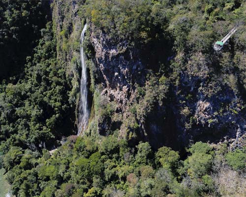 Vista aérea cachoeira Boca da Onça Bonito MS Brasil Bonito Incomparável Fotógrafo VisitMS